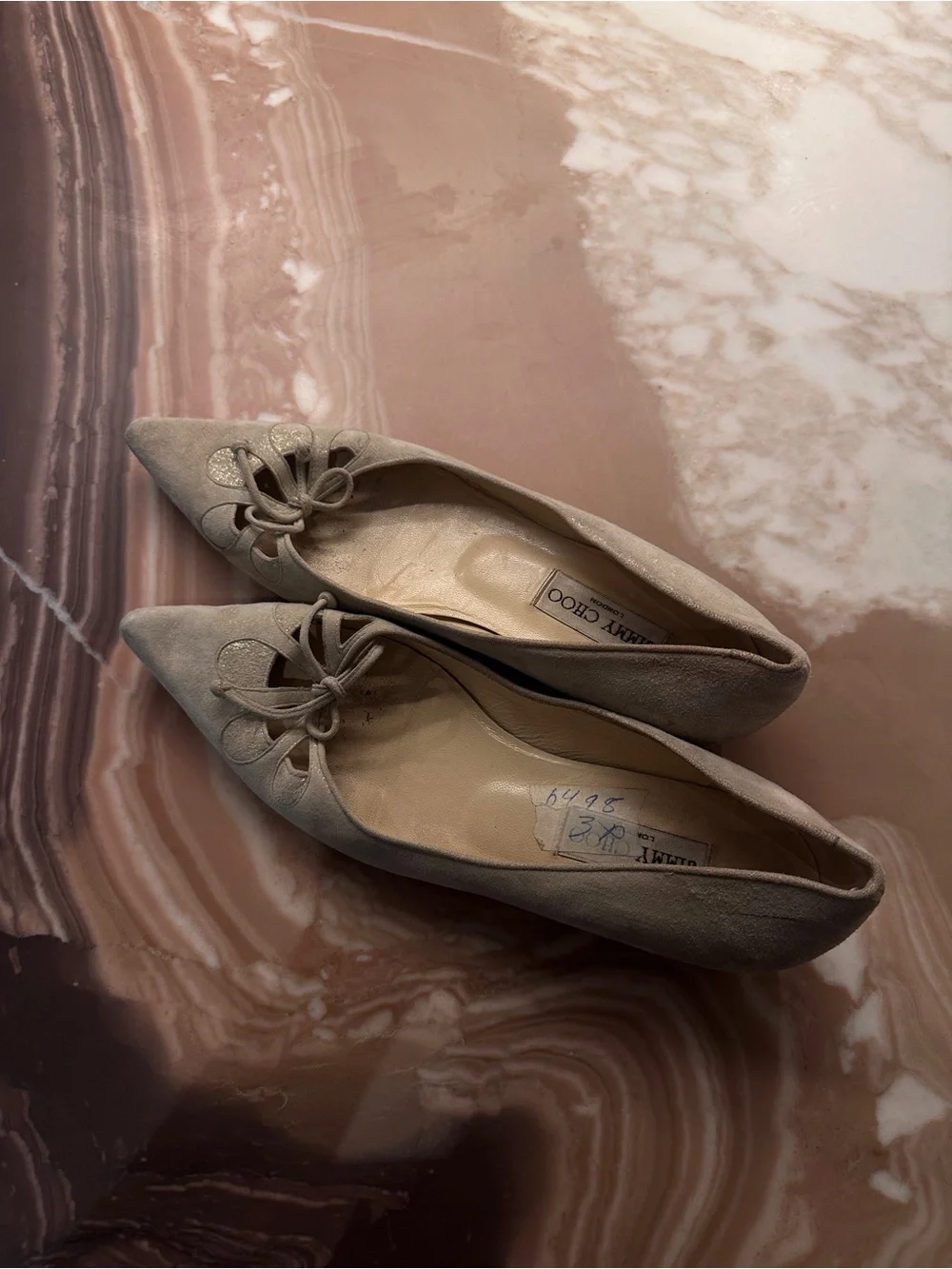 Jimmy Choo pointed flats with flower detail